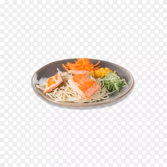 亚洲菜盘菜谱盘-烤鲑鱼