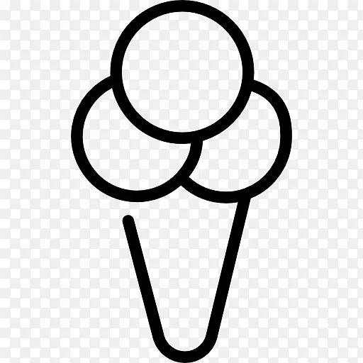 冰淇淋锥，食物勺，绘图.食物勺