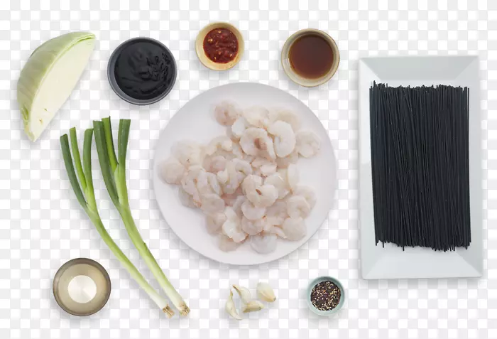亚洲菜鱿鱼做食物食谱意大利面海鲜面条