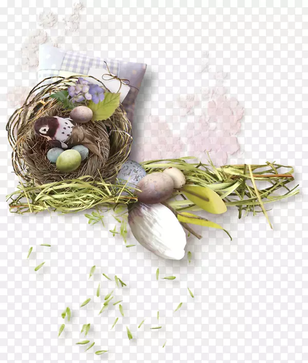复活节兔子复活节蛋鸟巢-复活节
