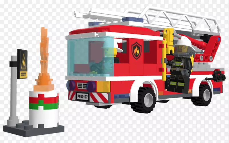 消防处乐高玩具块机动车辆-火警