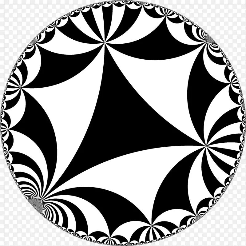 双曲几何镶嵌面双曲空间Poincaré圆盘模型-平面