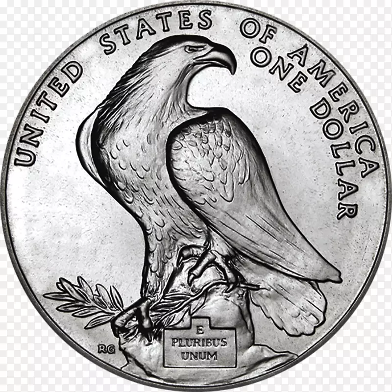 鹰币喙白色字体纪念币