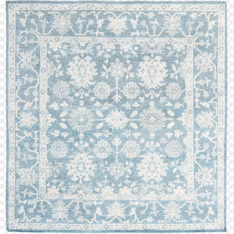蓝色乌沙克地毯艺术丝绸区人造丝地毯