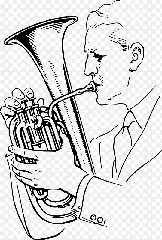 乐器，男高音喇叭，喇叭绘图.乐器