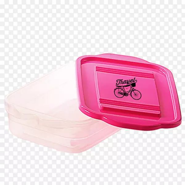 塑料粉红m-午餐盒