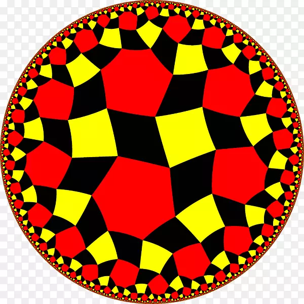 双曲平面圆中的菱形斜方拼接双曲几何均匀倾斜