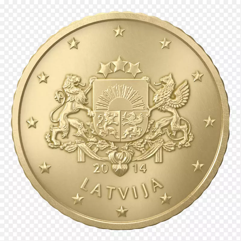 拉脱维亚欧元硬币20欧元硬币1欧元硬币50欧元硬币