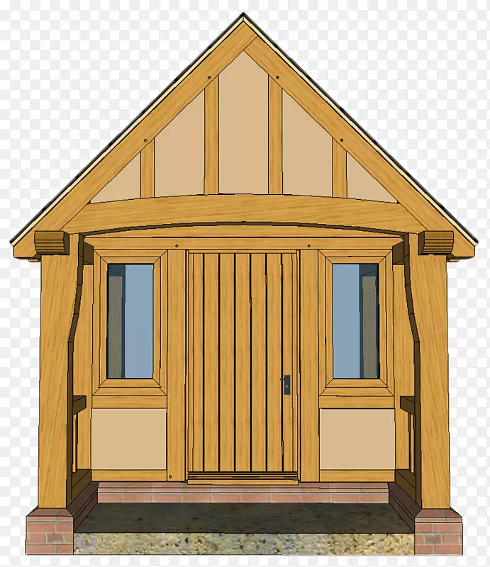 棚屋木结构门廊
