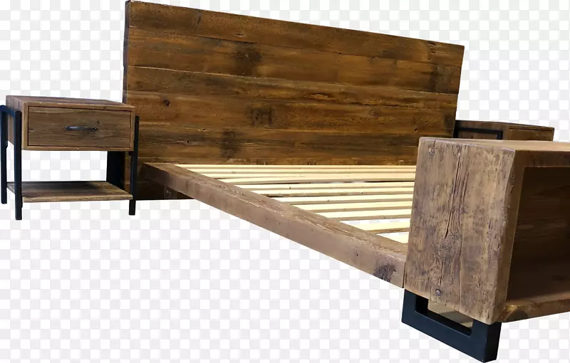 台式再生木材平台床木桌