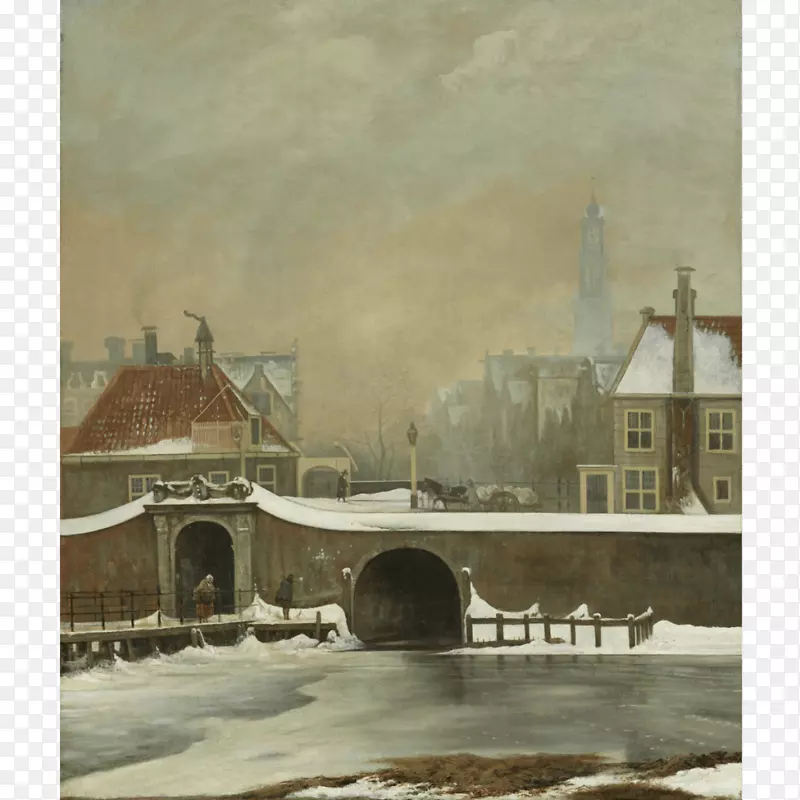 阿姆斯特丹水彩画中的Rampoortje