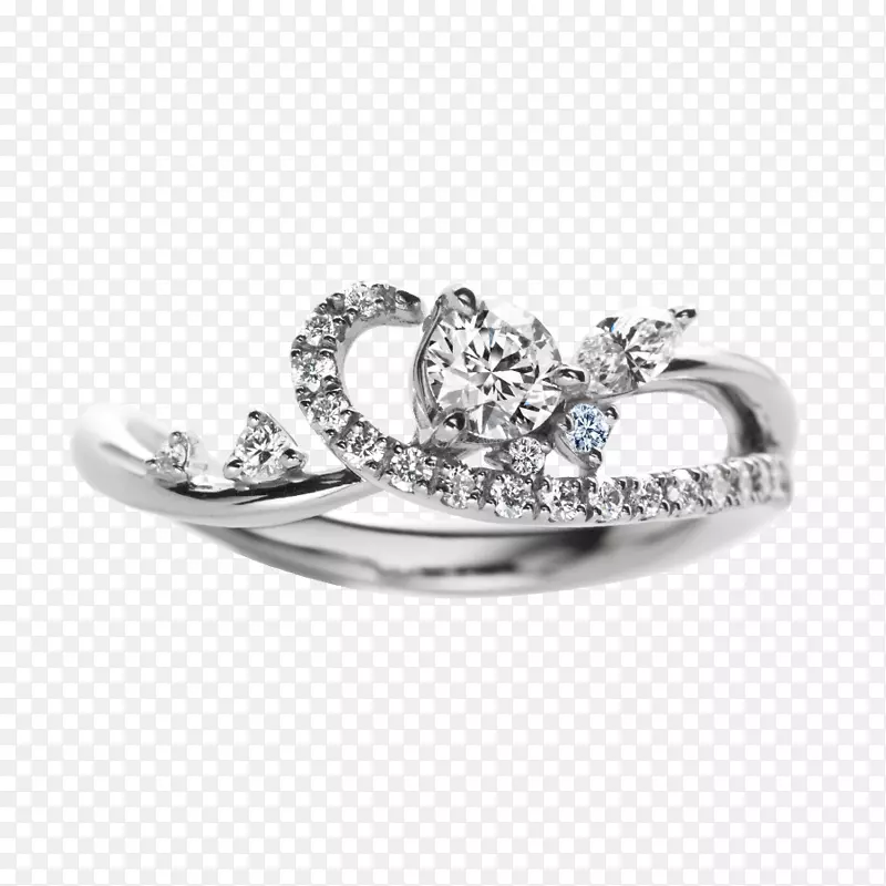 结婚戒指白金珠宝钻石戒指