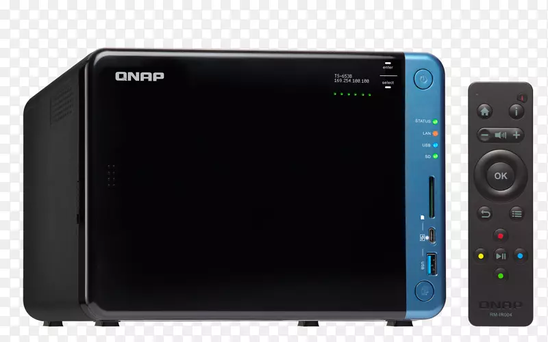 网络存储系统qnap ts-653 b系列ata硬盘驱动器qnap ts-453 b-4g 4-bay nas-4核心cpu