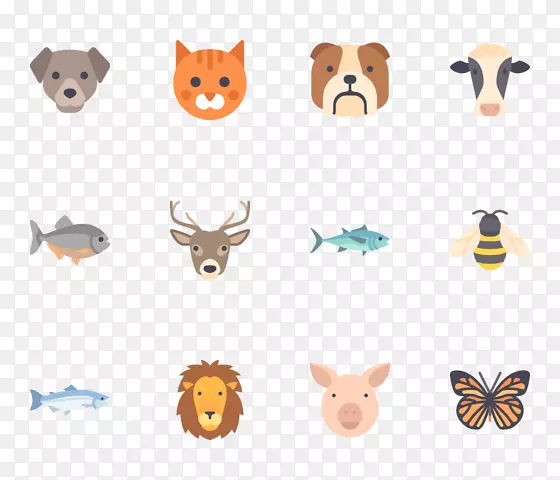 电脑图标剪辑艺术包装动物
