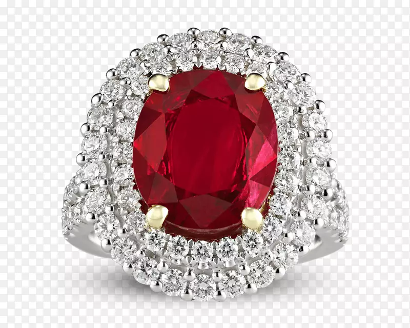 红宝石戒指克拉钻石珠宝-红宝石