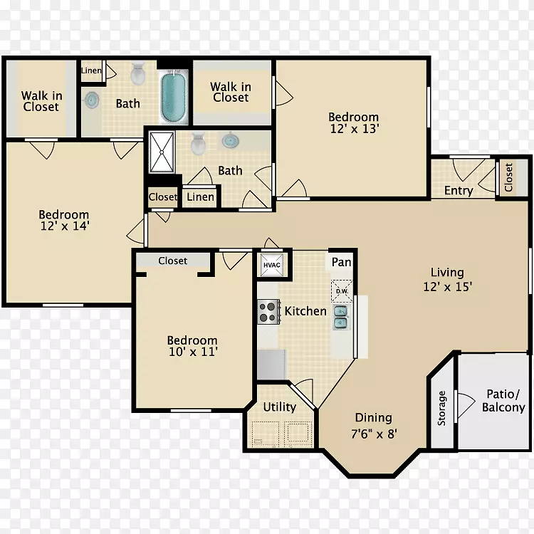 在诺克斯维尔的韦斯特兰德公寓上低语松林牧场的布里奇伍德公寓，万亿套出租公寓。