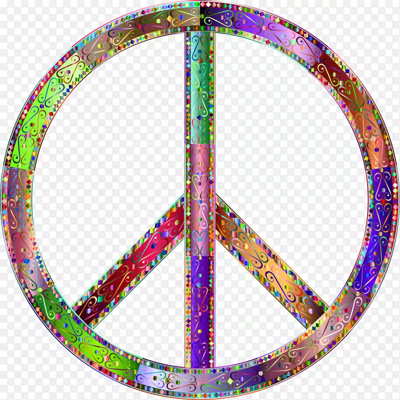 和平符号对称圆图案-圆