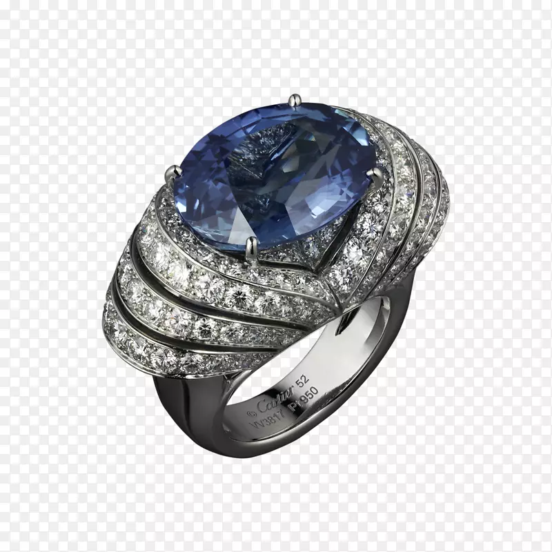 蓝宝石订婚戒指珠宝卡地亚-蓝宝石
