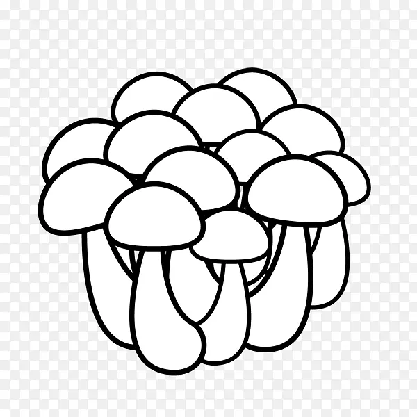 施梅吉黑白蘑菇单色绘画剪贴画-蘑菇