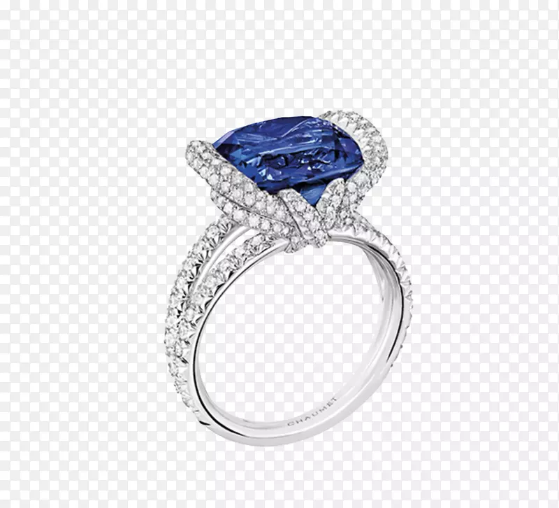 蓝宝石订婚戒指珠宝钻石蓝宝石