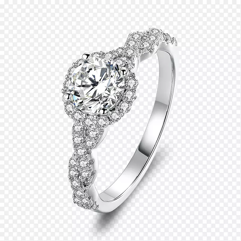 订婚戒指钻石结婚戒指立方氧化锆银戒指