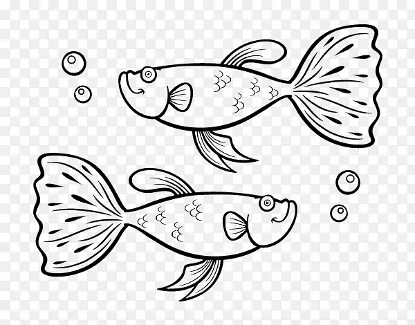 暹罗格斗鱼画着色书-鱼