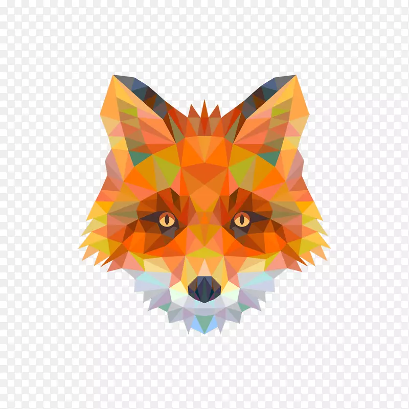 几何狐画艺术-狐狸