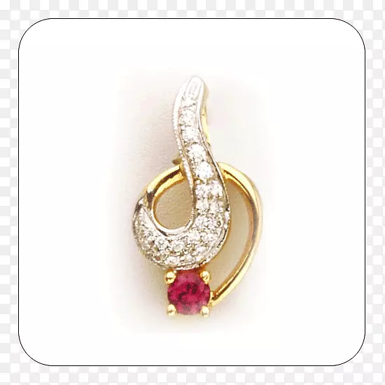 宝石耳环体珠宝魅力和吊坠-红宝石