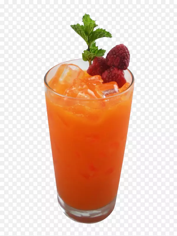 橙汁草莓汁鸡尾酒装饰海风橙花