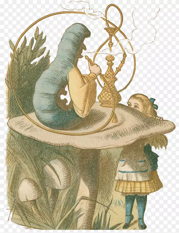 爱丽丝在仙境中的冒险-毛虫疯狂的帽子托儿所“爱丽丝”-毛毛虫