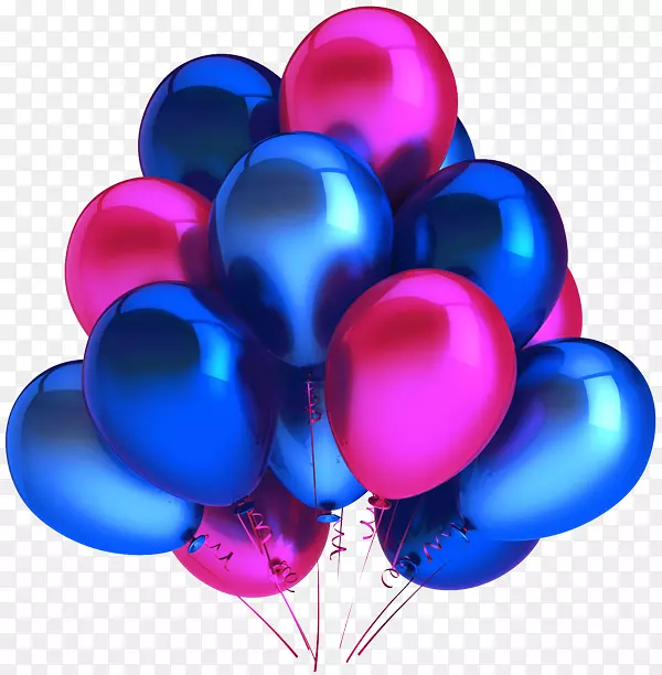 气球生日紫色派对剪贴画-气球
