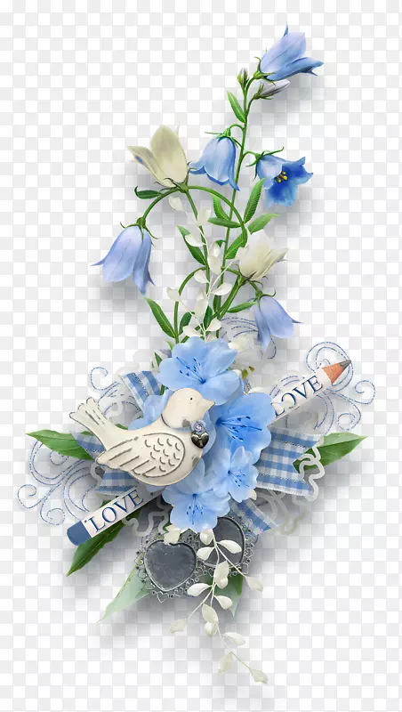 花卉设计蓝色时尚-花卉