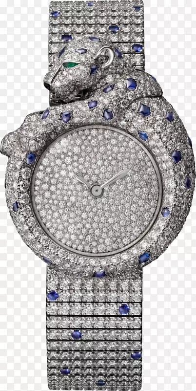 卡地亚手表珠宝蓝宝石钻石手表