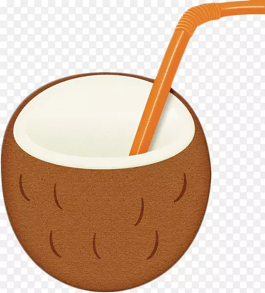 咖啡杯-椰子吸管