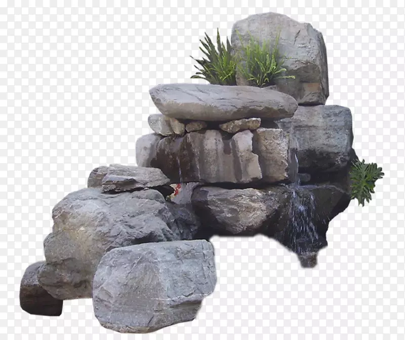 岩石花园景观剪贴画-岩石