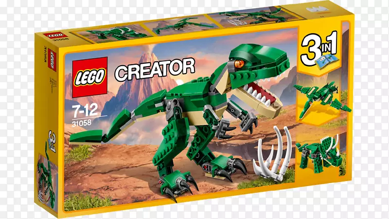 乐高31058创作者，强大的恐龙，三角龙，乐高，玩具