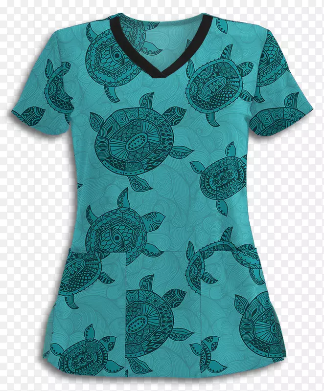 海龟袖子龟帘-t恤