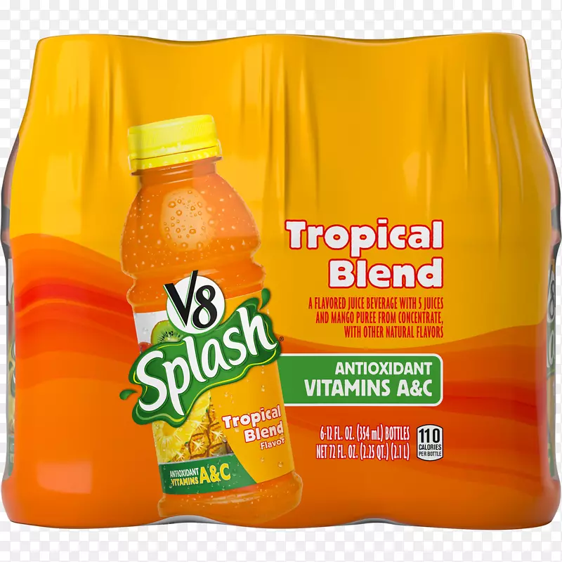 橘子饮料V8溅果汁饮料热带混合橙汁-果汁