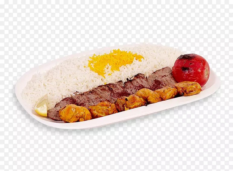 kabab koobideh kebab快餐地中海菜鸡肉作为食物沙拉