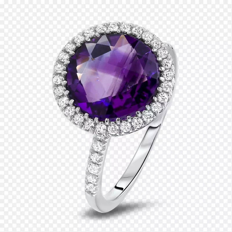 紫水晶钻石彩色耳环-金刚石