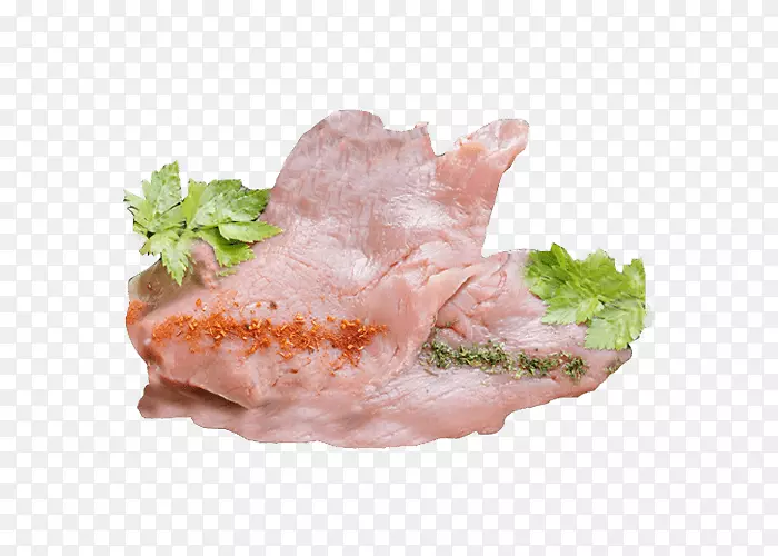 生鱼片熏火腿小牛肉装饰动物脂肪