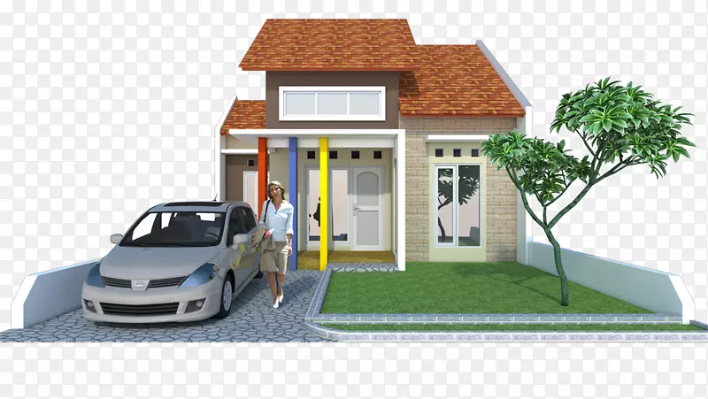 住宅中型轿车家庭轿车紧凑型房顶房