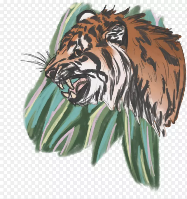 老虎咆哮大猫陆生动物-丛林之王