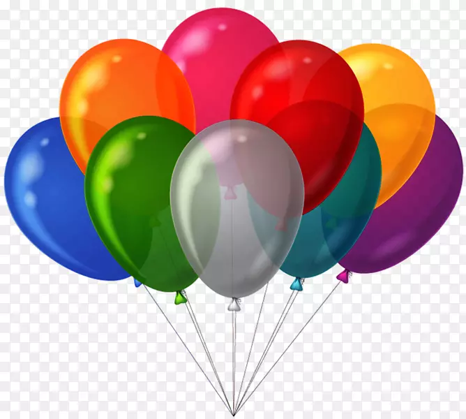 气球派对生日蛋糕剪贴画-气球