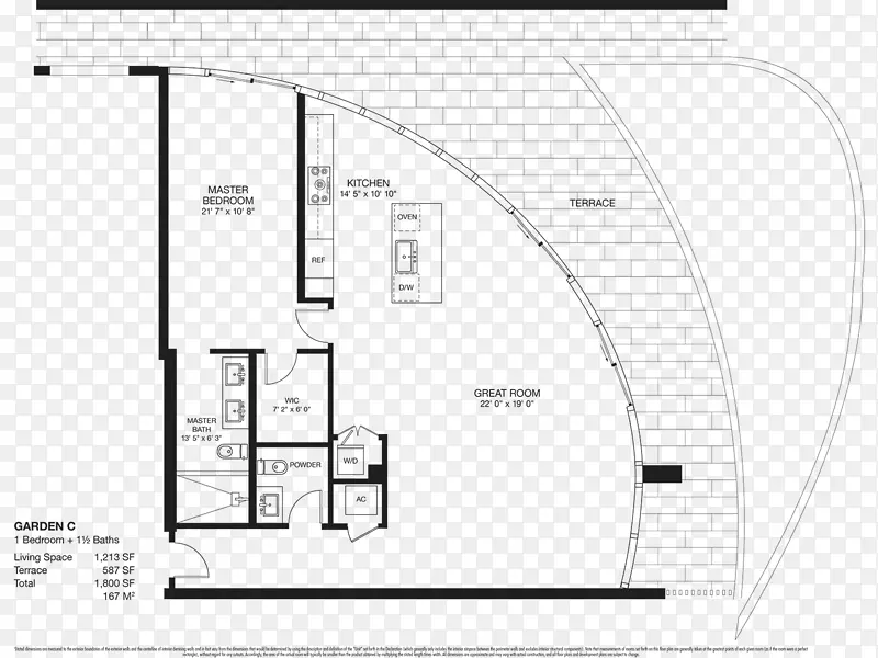 平面图椰树林公寓卧室-花园规划