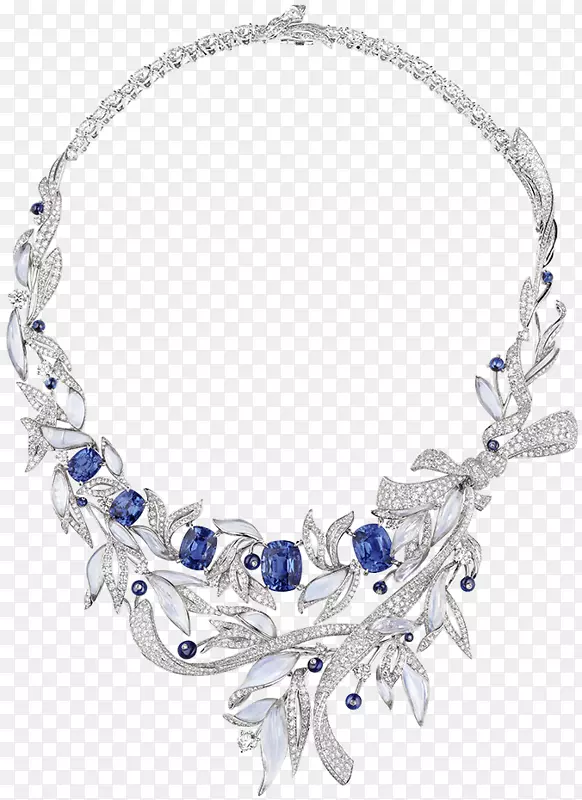 超美珠宝项链蓝宝石项链