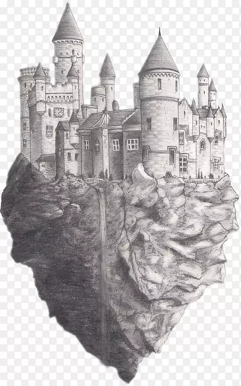 绘画城堡艺术素描-城堡