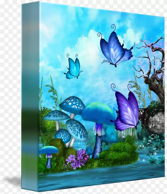 水下生态池塘画框海洋生物-民间艺术