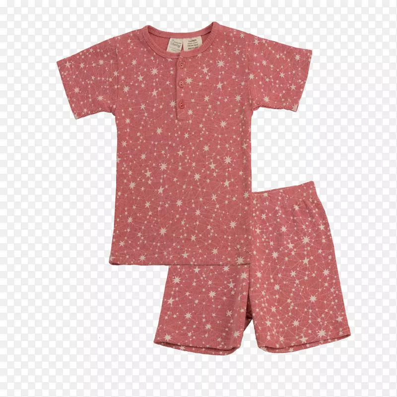 睡衣t恤圆点婴儿和蹒跚学步的单件袖子棉质睡衣