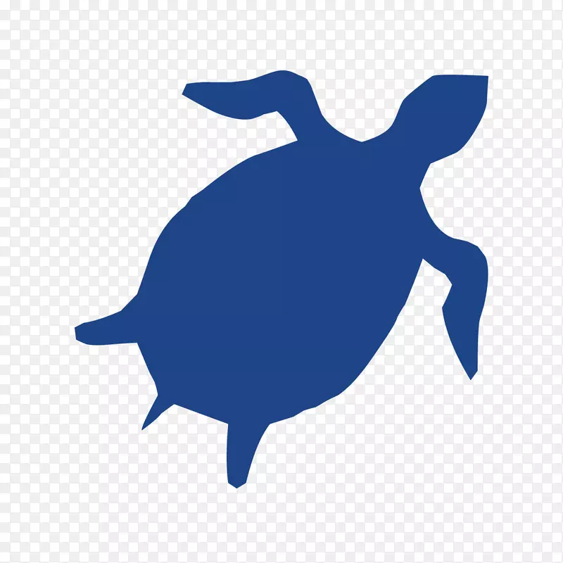 海龟钴蓝剪影剪贴画-海龟
